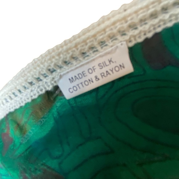 NWT Colorful Silk Sari handmade Square Stripe recycled scarf cotton & ra… - Picture 5 of 6